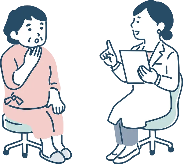 医師に相談する人のイラスト画像